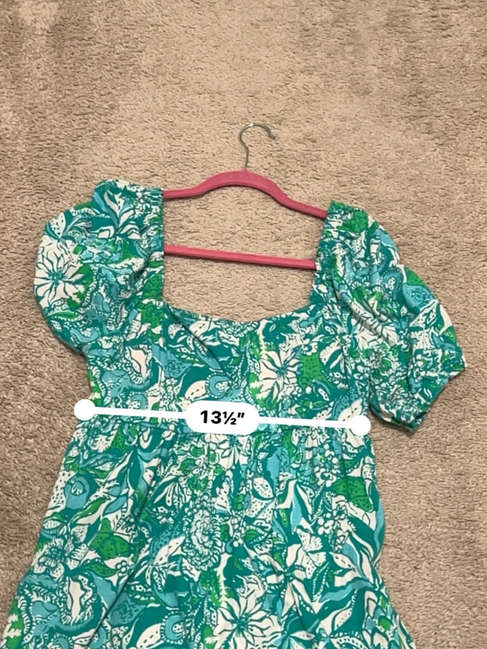 Lilly Pulitzer Green and Teal Floral Midi Dress - Picture 4 of 5